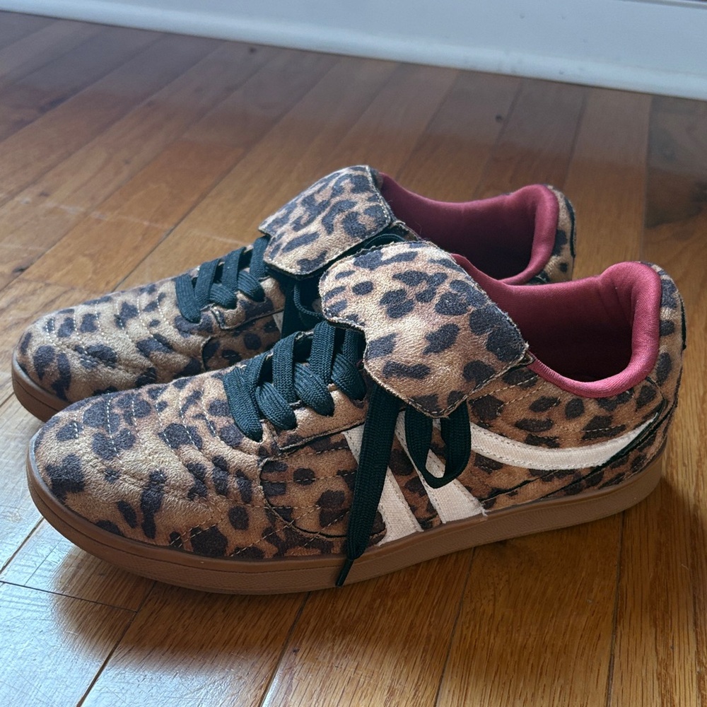 Steve Madden Leopard Print Sneakers with Black Laces